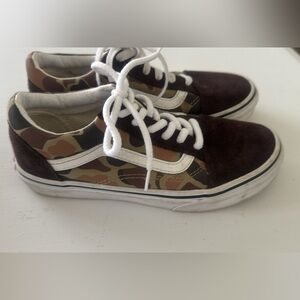 Vans Kids Camouflage and Brown Sneakers
